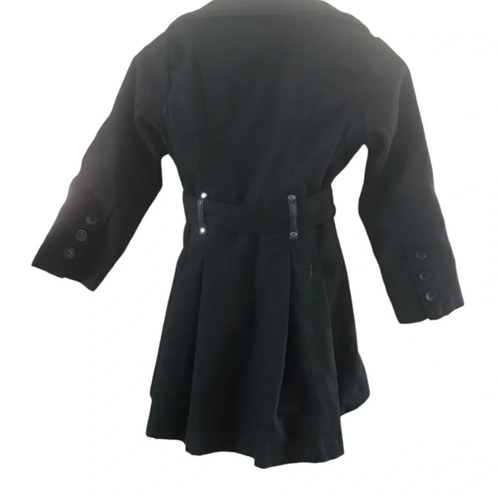 Yoki Classic Black Pea Coat for Kids